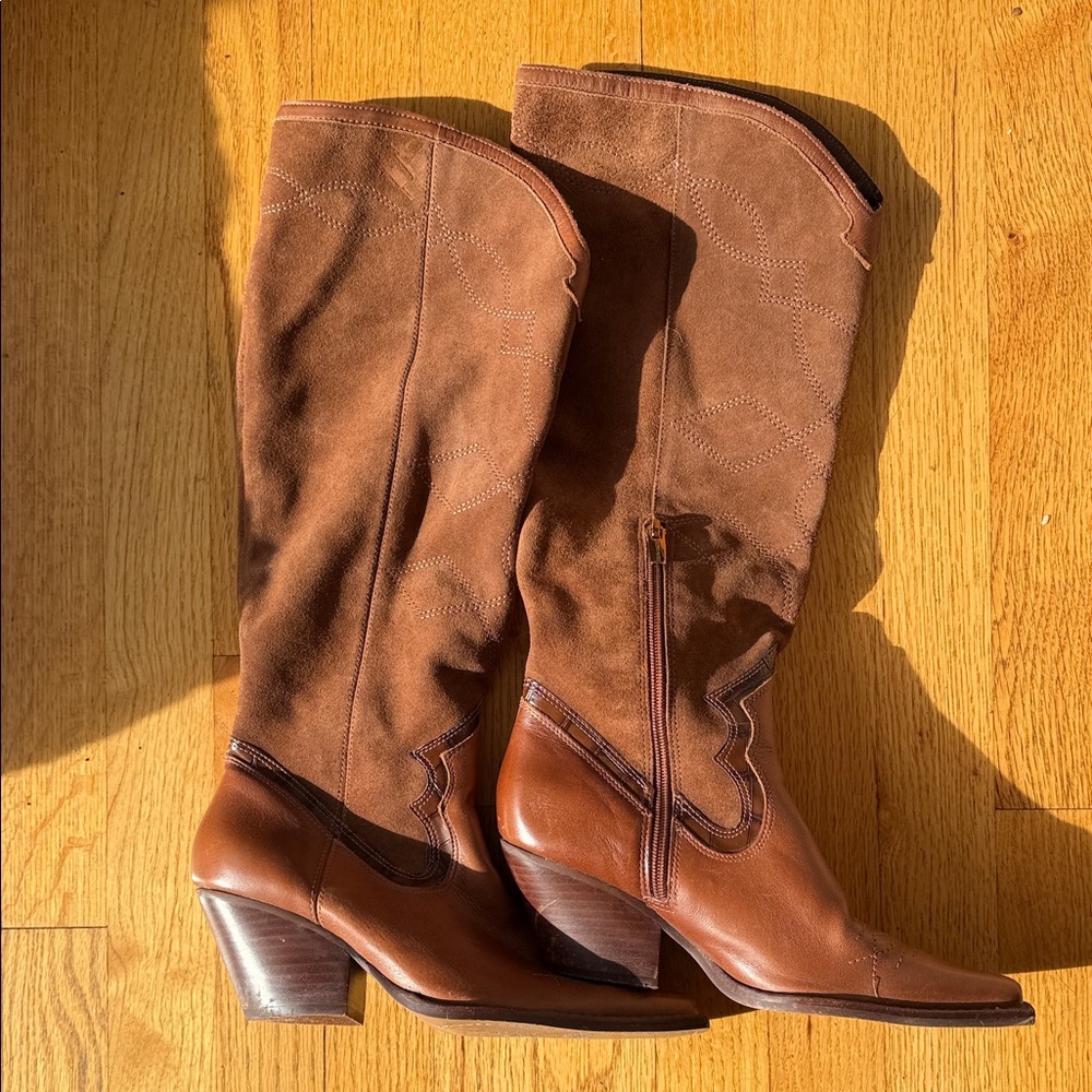 Vince Camuto Brown Leather Knee-High Boots size 6 1/2